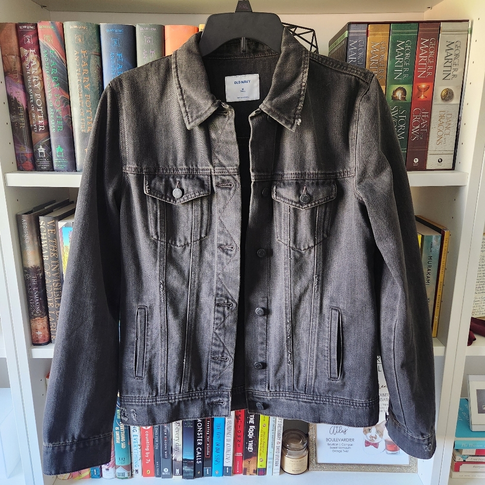 Old Navy Black Jean Jacket Medium Tall NWOT